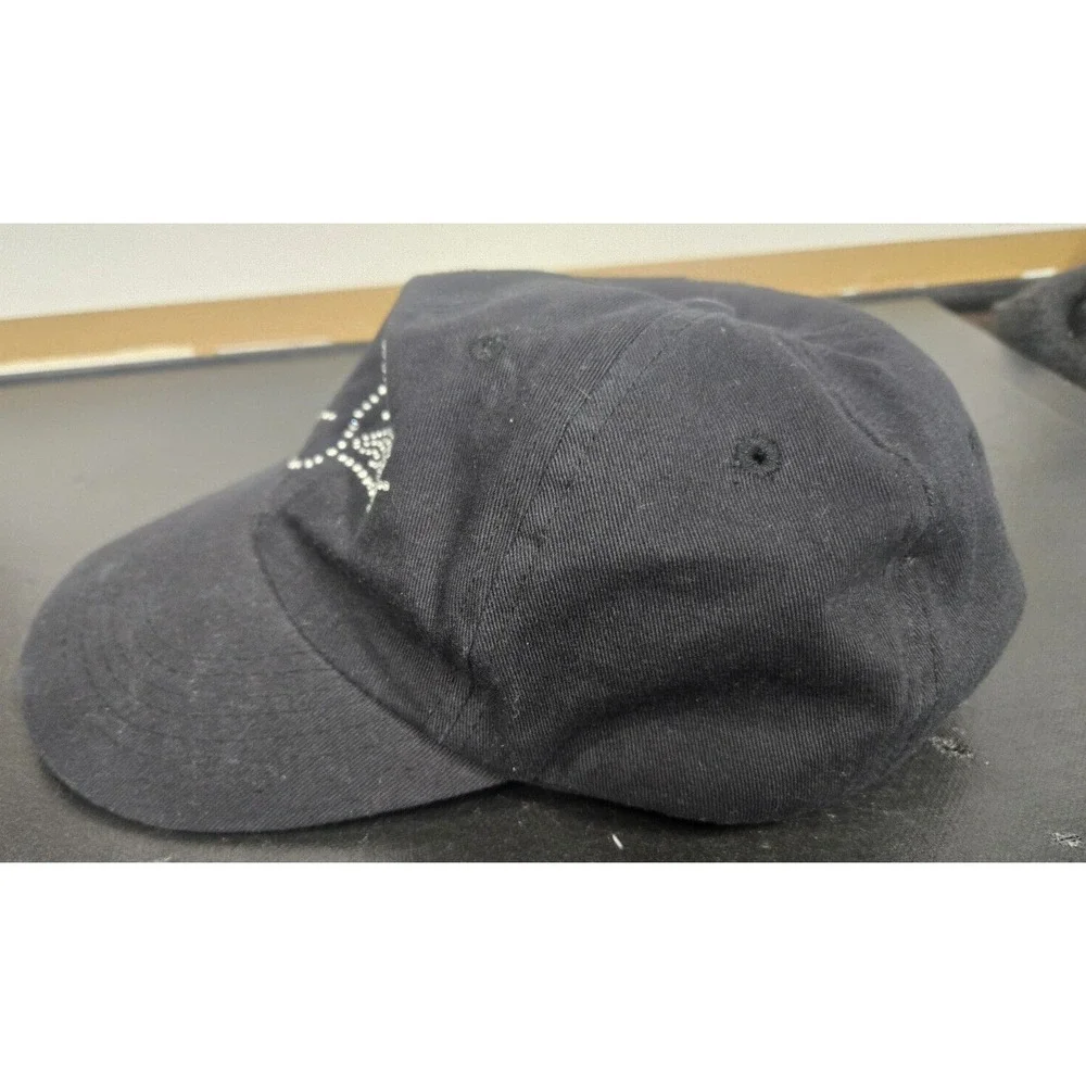 Selena Quintanilla Bling Lettering Logo Black Strapback Dad Hat Cap Adjustable